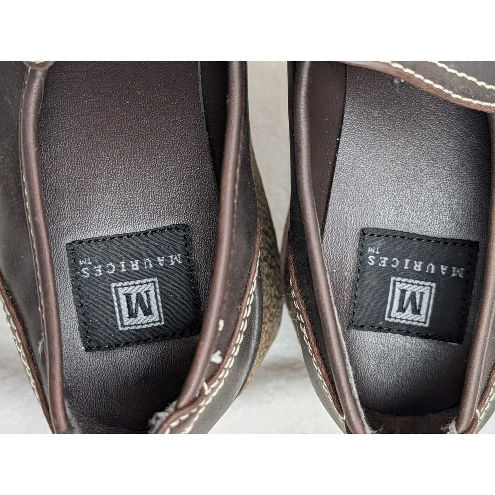 Maurices Womens 6.5 Brown Faux Leather Chunky Platform Loafers Y2K Wedge